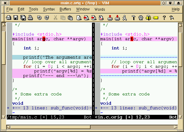 Vimdiff in Action